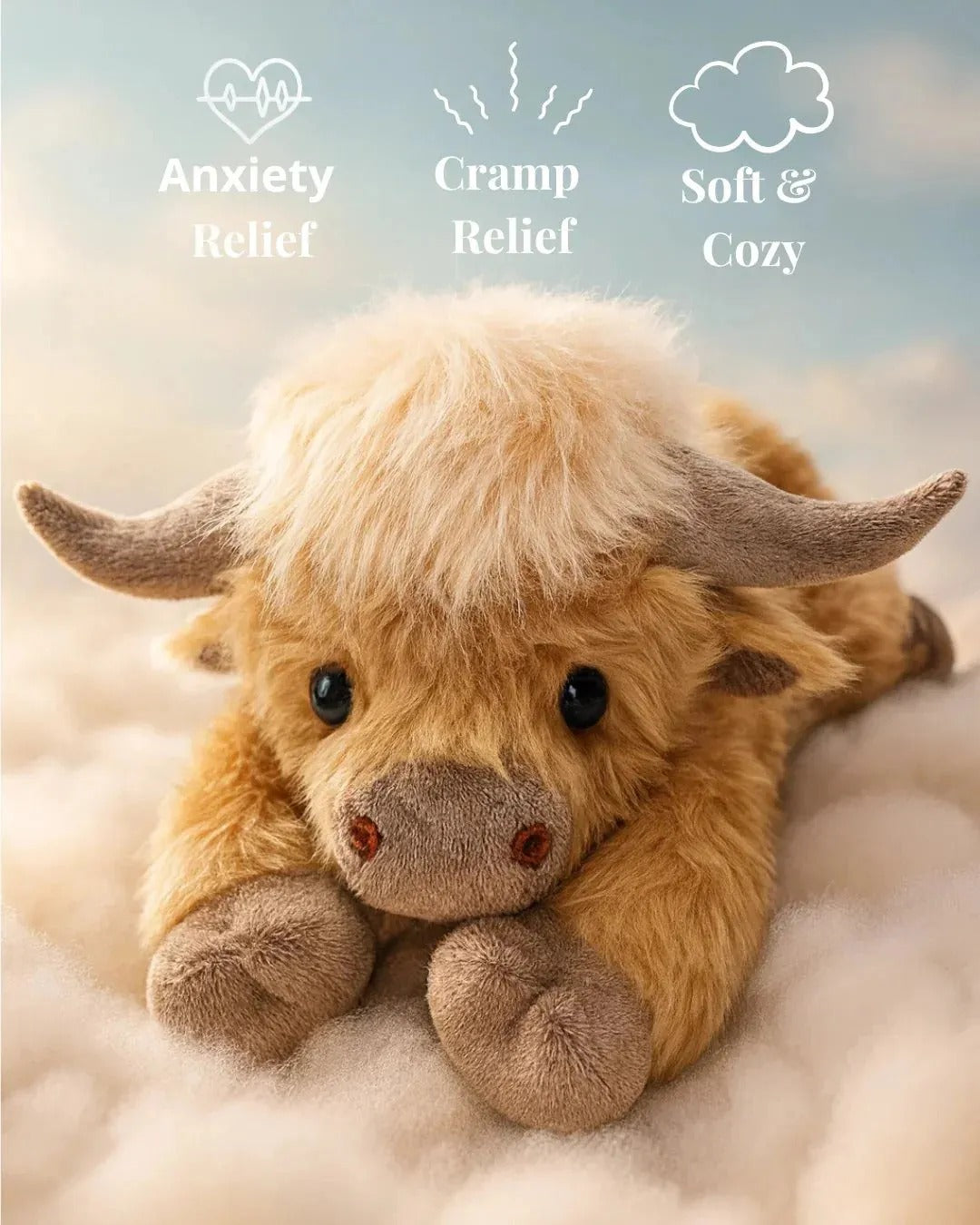 Cartoon Highland Cow Stuffed Toy